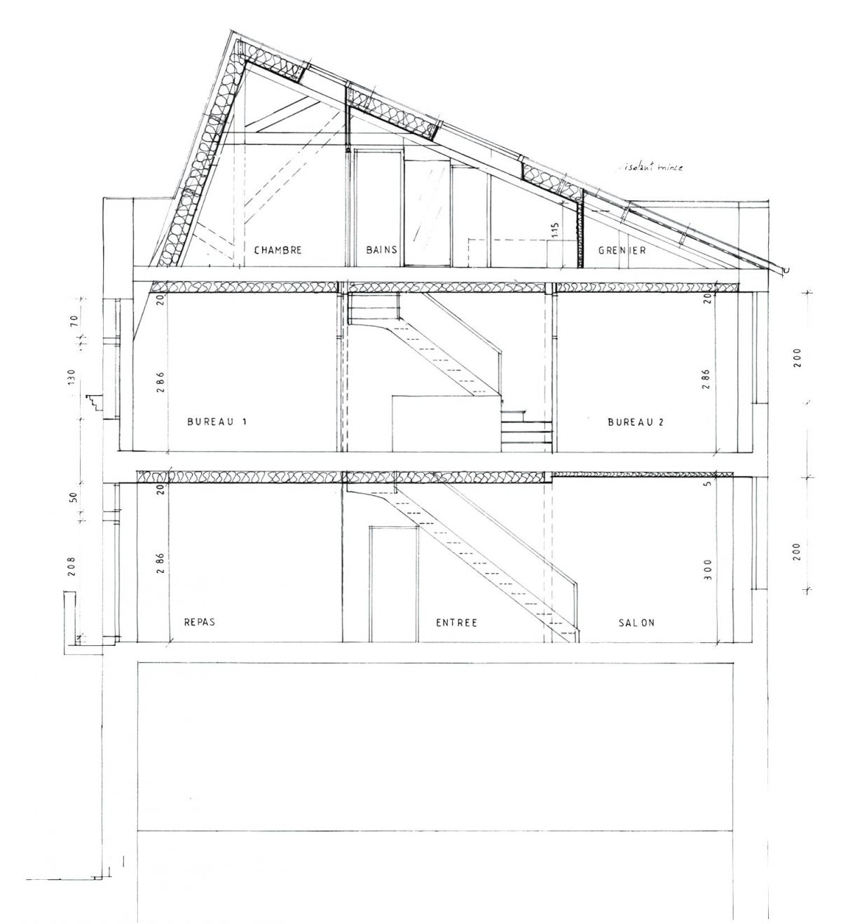 Schéma de la restauration du bâtiment par ANA Architecte