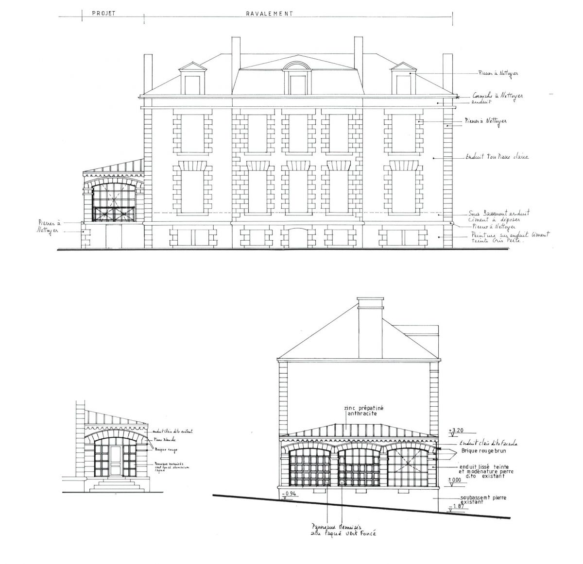 Schéma de restauration du manoir DE SONIS par ANA Architecte